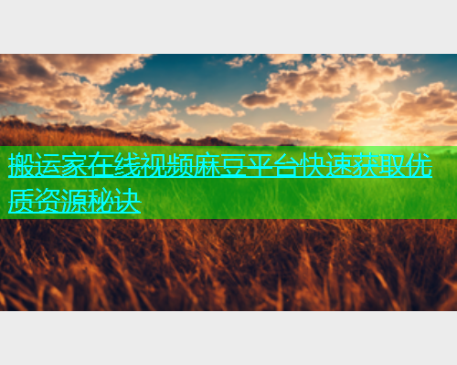 搬运家在线视频麻豆平台快速获取优质资源秘诀  第1张